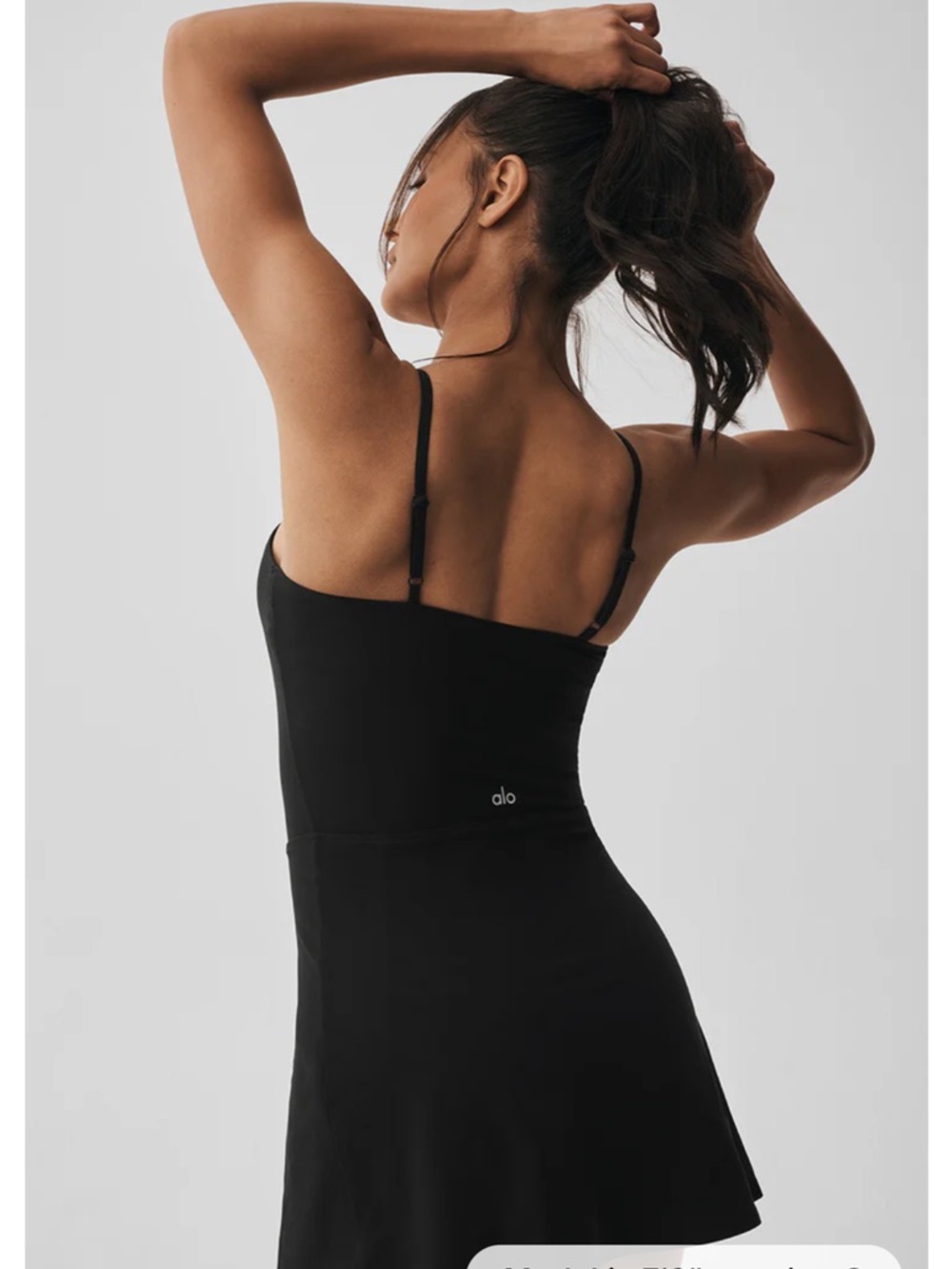 ALO Yoga Black Mini Dress with Spaghetti Straps - Picture 2 of 5